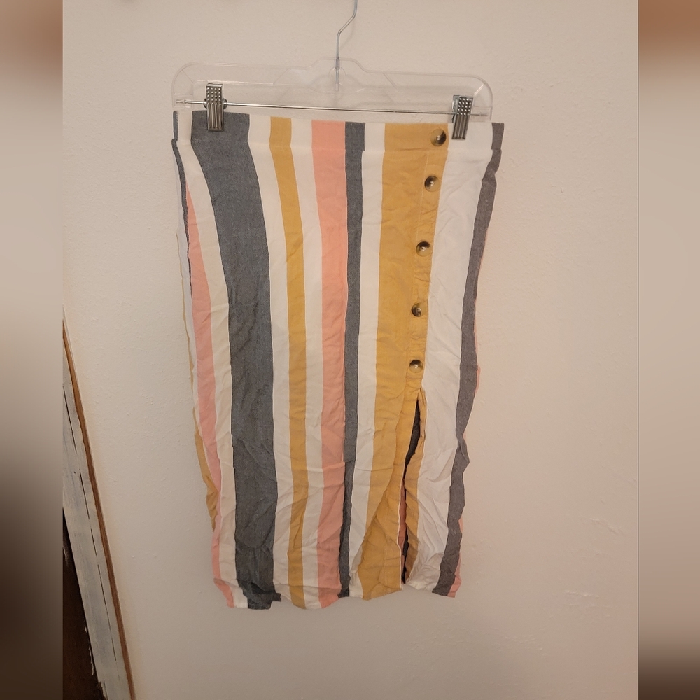 Olive & Oak Multicolor Striped Pencil Skirt